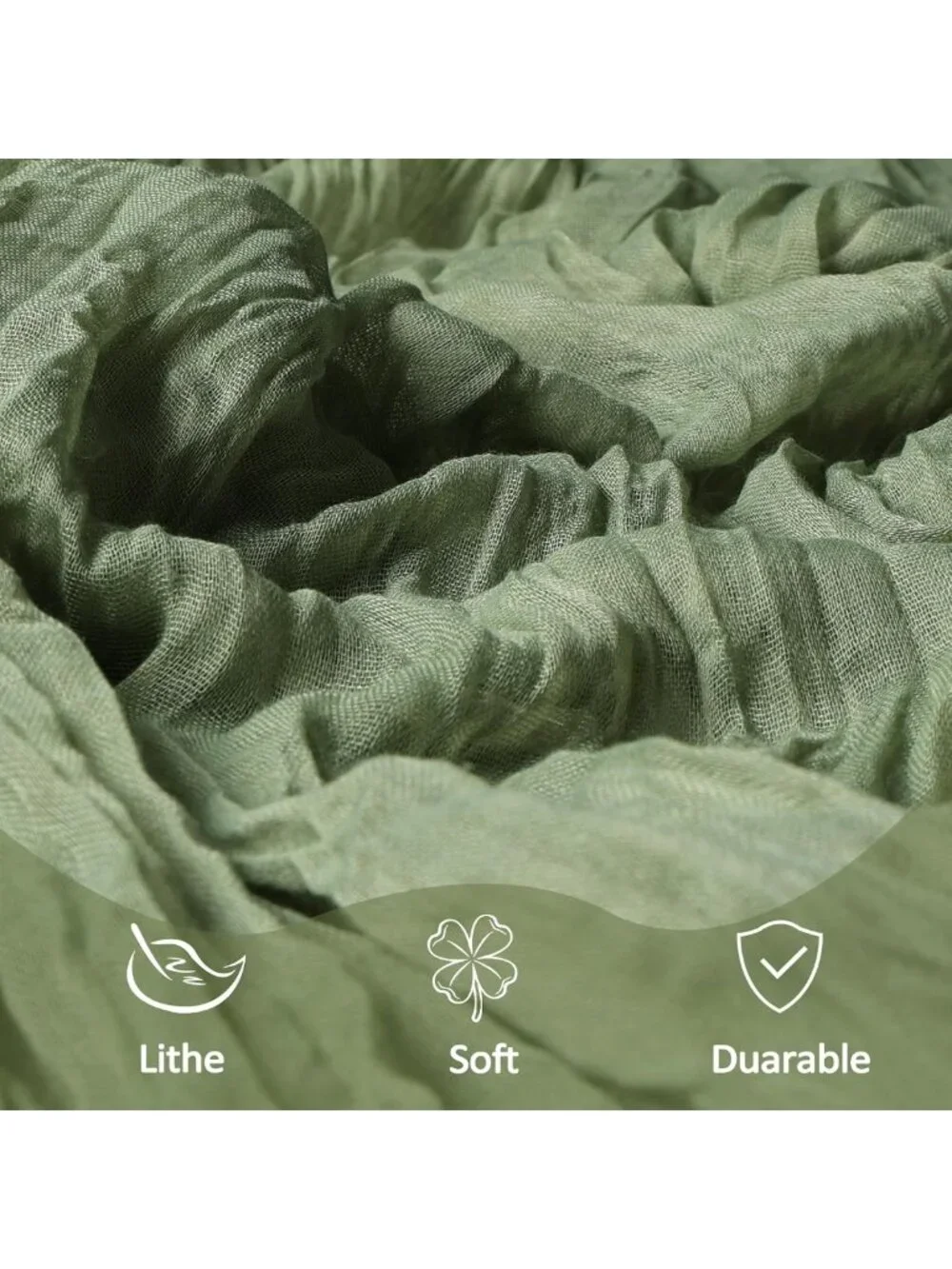 12 Pack Sage Green Gauze Table Runners 10ft Boho Sheer Rustic Decor for Events